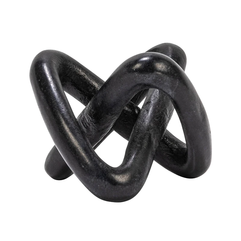 Hello Honey® 3.5" Black Modern Decorative Marble Link Knot