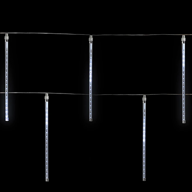 LED Lighted Snowfall Icicle Christmas Lights - Polar White - 15' Clear Wire - 10ct