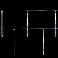 LED Lighted Snowfall Icicle Christmas Lights - Polar White - 15' Clear Wire - 10ct