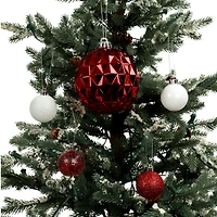 44 Pack 1.8" & 4.7" Red & White Mixed Finish Shatterproof Ball Ornaments by Ashland®