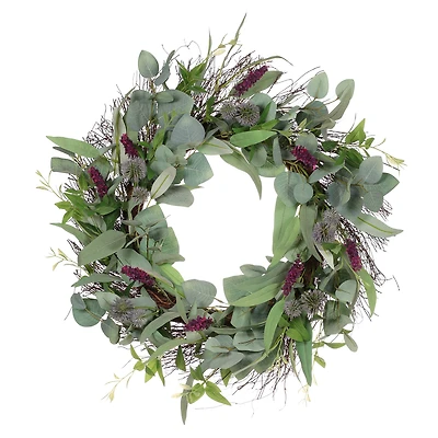 24" Spring Lavender & Thistle Wreath