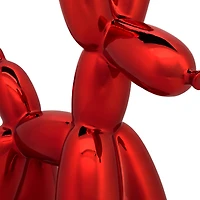 11" Electroplated Red Balloon Dog Figurine