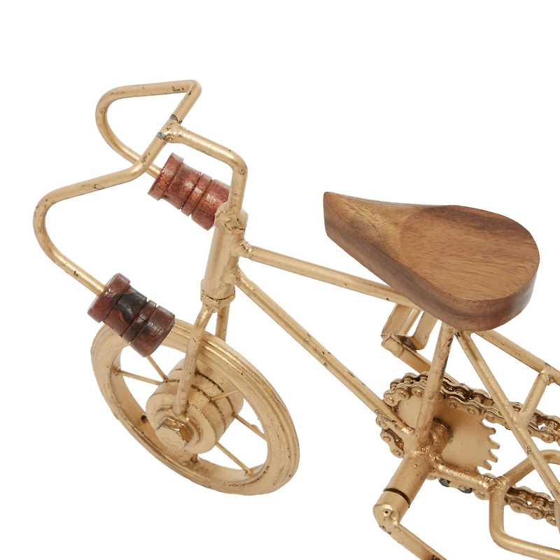 9.75" Gold Finish Metal Bike Tabletop Sculptures, 2ct.