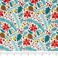 SINGER Christmas Floral Aqua 5 Piece Fat Quarter Bundle