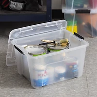 IRIS® 32qt. Buckled Clear Boxes with Clear Buckle Lids, 4ct.