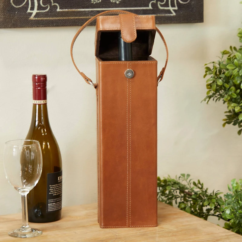 Tan Modern Wine Holder, 5" x 5" x 19"
