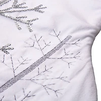 Glitzhome® 21" White Fleece with Christmas Tree & Snowflake Stocking