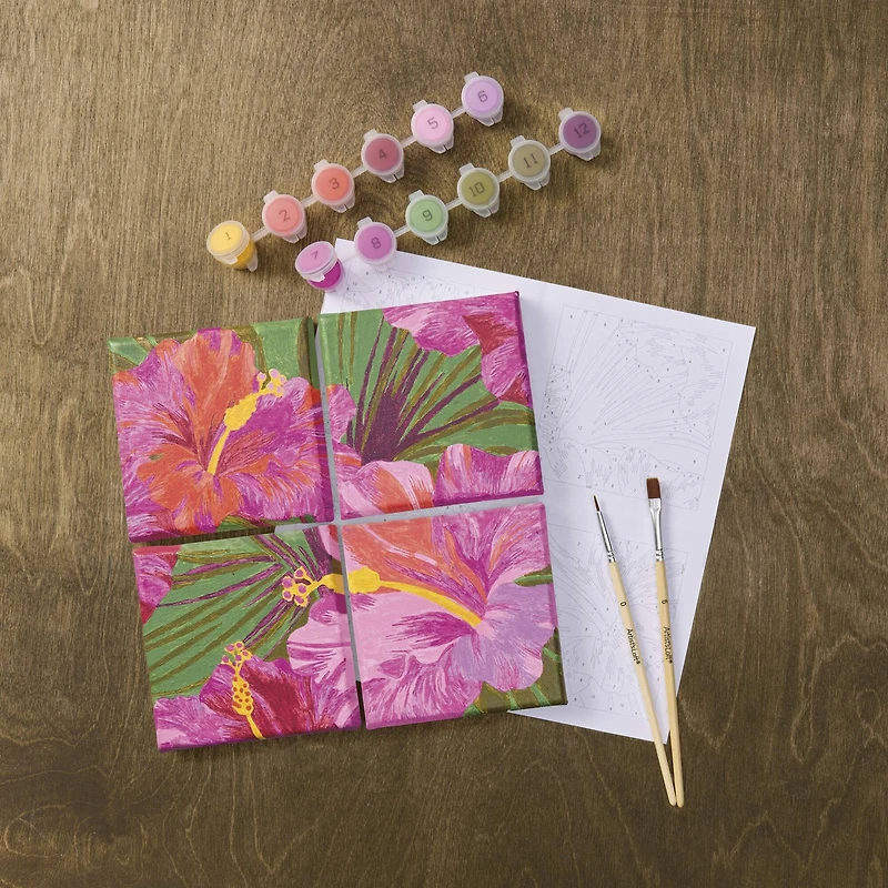 Hibiscus Paint-by-Number Gallery Mini Kit by Artist's Loft®