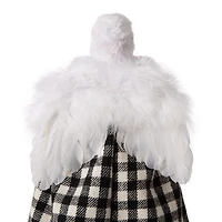 Glitzhome® 12" Black & White Plaid Angel Tree Topper
