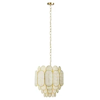 Hello Honey® 17.5" 4-Tier Capiz and Metal Chandelier