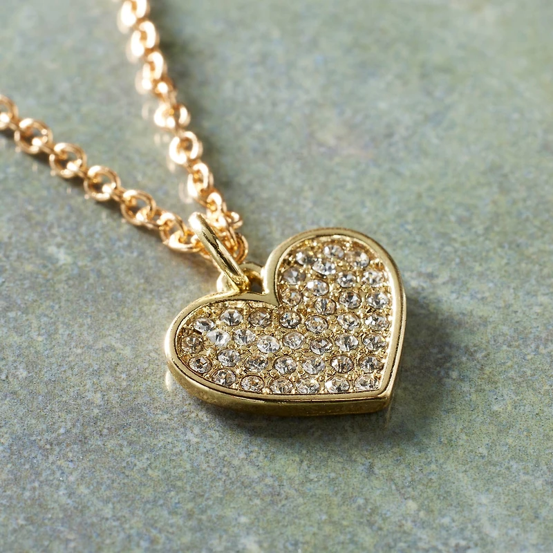 Charmalong™ 14K Gold Plated Pavé Heart Charm by Bead Landing™