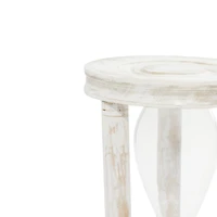 7" White Mango Wood Hourglass Timer 