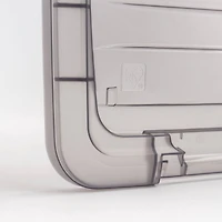 IRIS® Stack & Pull™ Clear Storage Box with Gray Lid