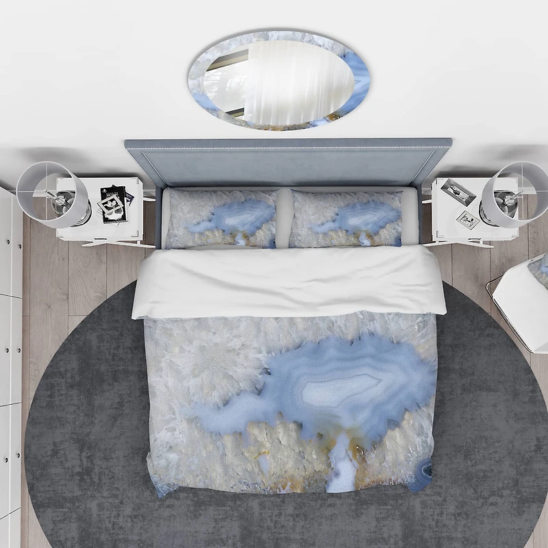 Designart 'Blue agate' Stone Bedding Set