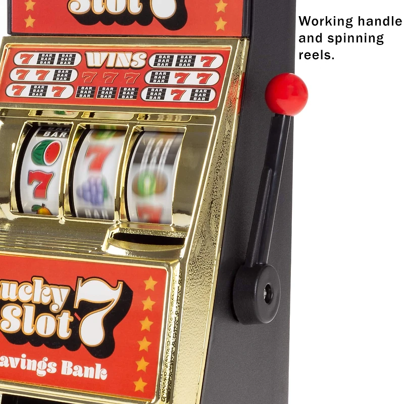 Toy Time Lucky 7s Tabletop Slot Machine Coin Bank