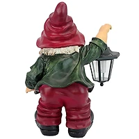 Design Toscano 16" Edison with the Lighted Lantern Garden Gnome Statue