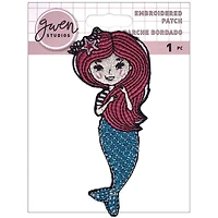 Gwen Studios Iron-On 4" Embroidered Mermaid Patch