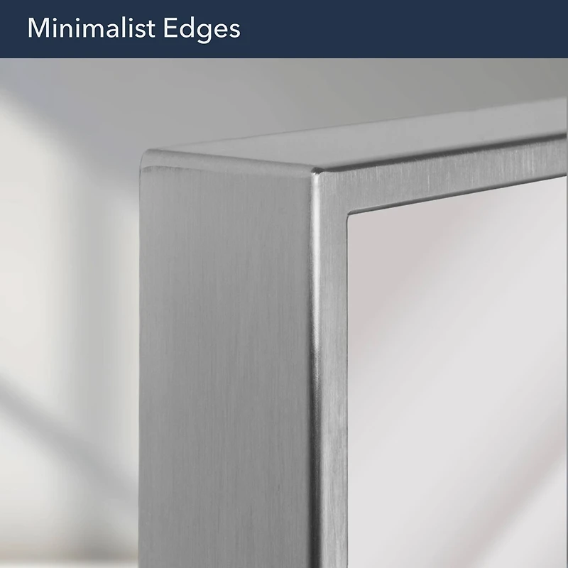 Head West Brushed Nickel Rectangular Framed Accent Vanity Mirror