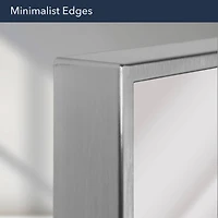 Head West Brushed Nickel Rectangular Framed Accent Vanity Mirror