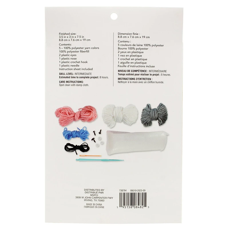 6 Pack: Intermediate Bulldog Amigurumi Crochet Kit by Loops & Threads®