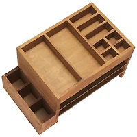 Elegant Designs Natural Wood Cubbies & Letter Tray Desk Organizer