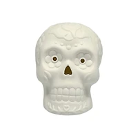 4.5" DIY LED Sugar Skull Ceramic Décor by Ashland®