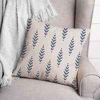 Modern Indigo Ikat Throw Pillow 18" x 18"