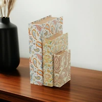 Paisley Canvas Faux Book Box Set