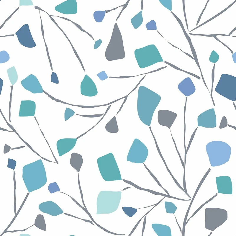 RoomMates Blue Terrazzo Branch Peel & Stick Wallpaper
