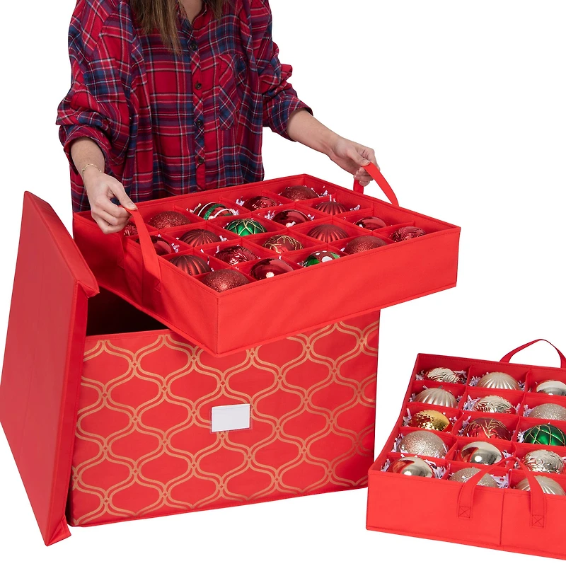Simplify Red 60ct. Ornament Storage Box