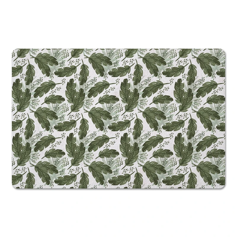 Tropical Leaves Pattern 27" x 18" Floor Mat