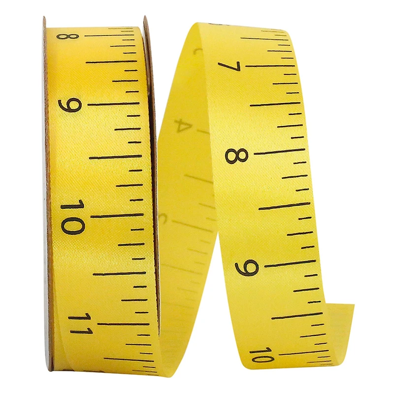 JAM Paper 7/8" x 25yd. Dyna Yellow Ruler Ribbon