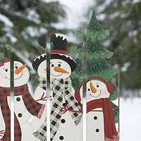 Glitzhome® 41.5'' Metal Snowman Family Combo Yardstake
