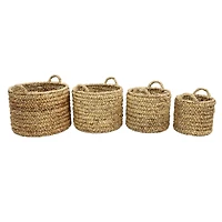 Brown Seagrass Coastal Storage Basket Set