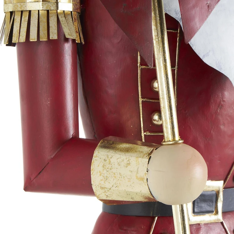 52" Red Metal Nutcracker Standing Sculpture