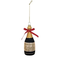 Hello Honey® 5.25" Glass Champagne Bottle Ornament with Bow