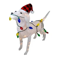 3ft. White Lighted Standing Dog Christmas Decoration