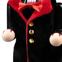 14" Black & Red Wooden Vampire Halloween Nutcracker
