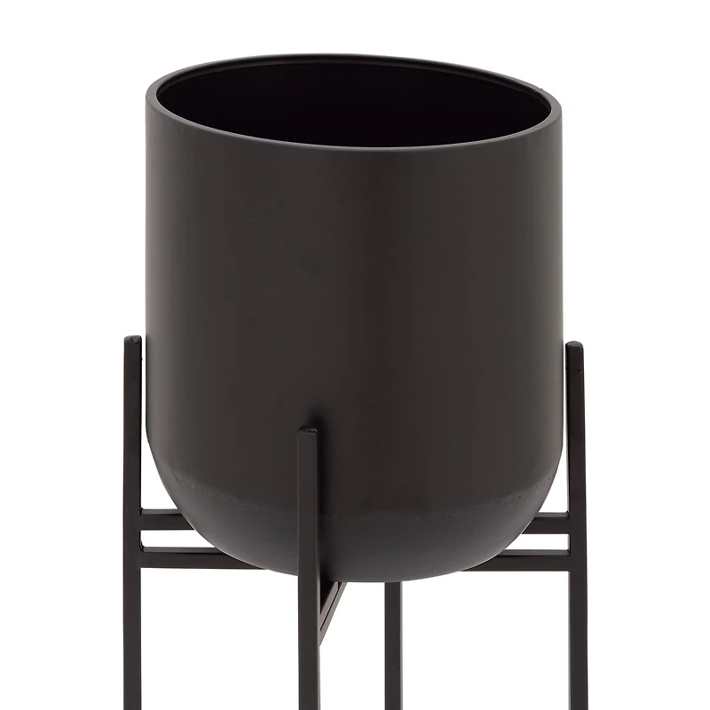 36" Black Metal Modern Planter