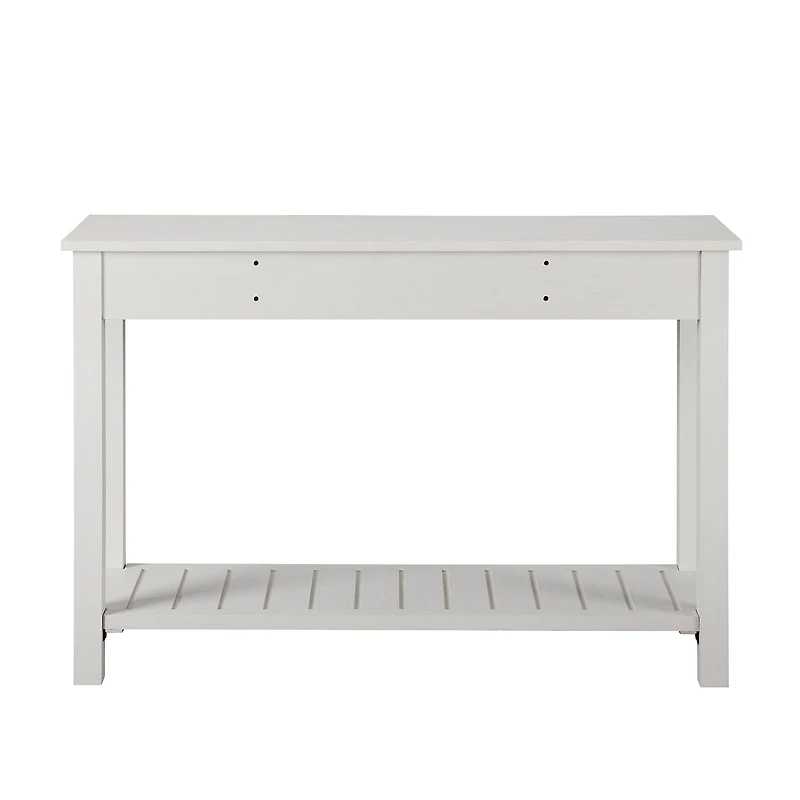 Walker Edison Brushed White Country Style Entry Table