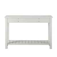 Walker Edison Brushed White Country Style Entry Table