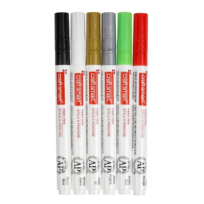 Holiday Medium Line 6 Color Paint Pen Set by Craft Smart®