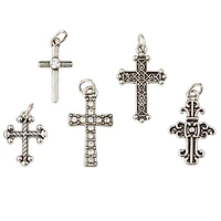 Antique Rhodium Cross Charm Set By Bead Landing™