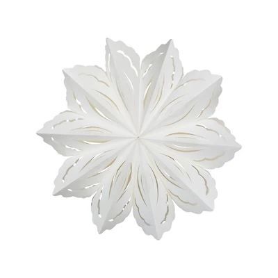Hello Honey® 25" White Hanging Snowflake Paper Ornament