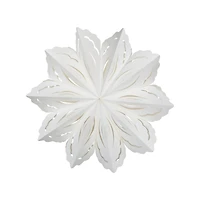 Hello Honey® 25" White Hanging Snowflake Paper Ornament
