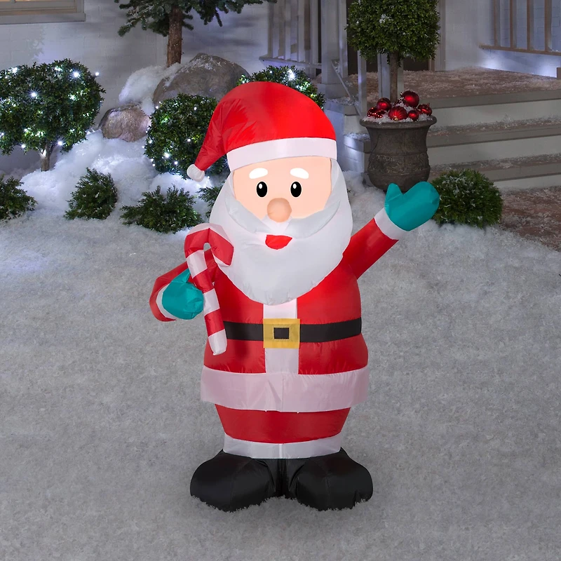 4ft. Airblown® Inflatable Christmas Santa with Candy Cane