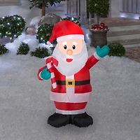 4ft. Airblown® Inflatable Christmas Santa with Candy Cane