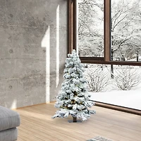 4ft. Pre-Lit Flocked Spruce Artificial Christmas Tree, Warm White Dura-Lit® Lights