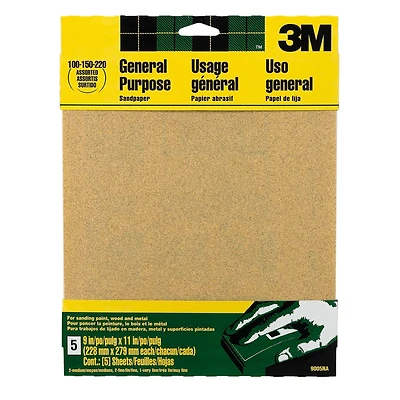 20 Packs: 5 ct. (100 total) 3M® Assorted General Purpose Sandpaper