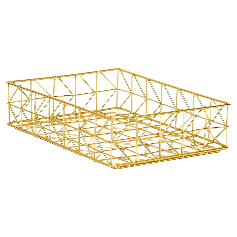 Mind Reader Document Organizer, Desktop Organizer, File Storage, Modern, Office, Metal, Gold